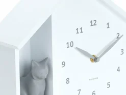 Karlsson Wandklok Sitting Cat wit