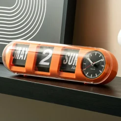 Karlsson Wandklok Tube Flip oranje