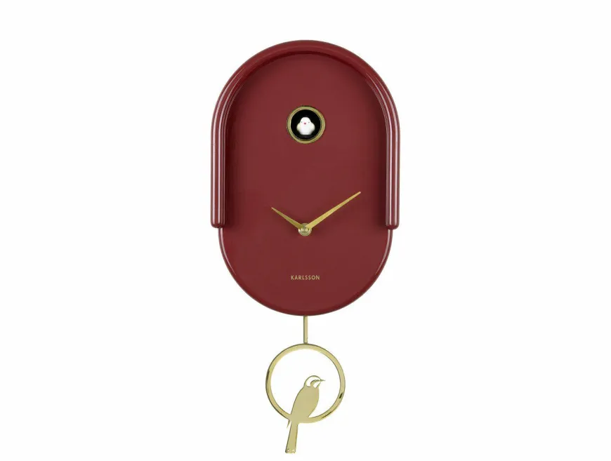 Karlsson Wandklok Tweet burgundy