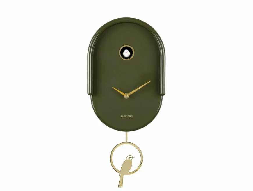 Karlsson Wandklok Tweet luxury groen