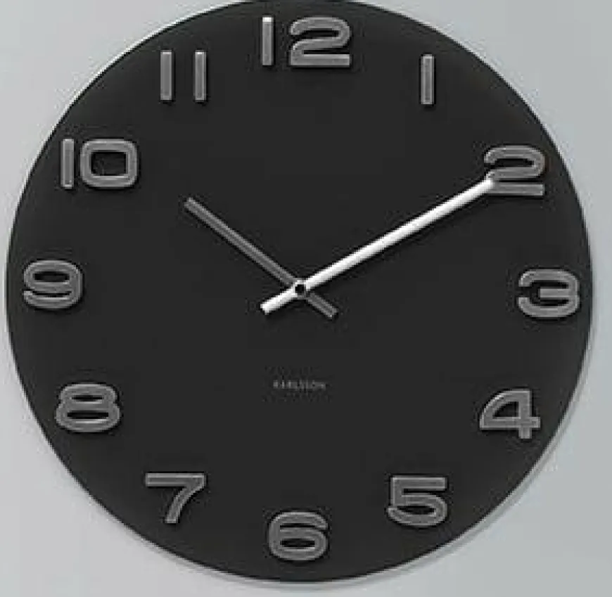 Karlsson Wandklok Vintage Round zwart Ø 35 cm