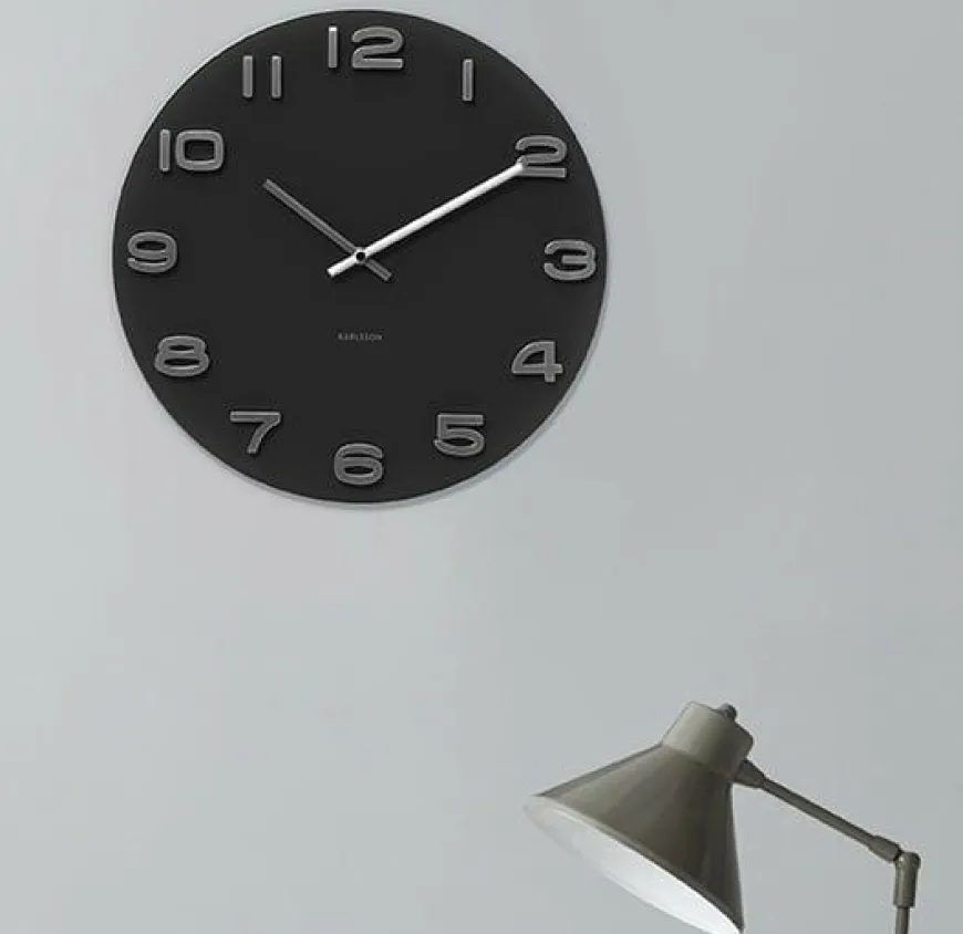 Karlsson Wandklok Vintage Round zwart Ø 35 cm