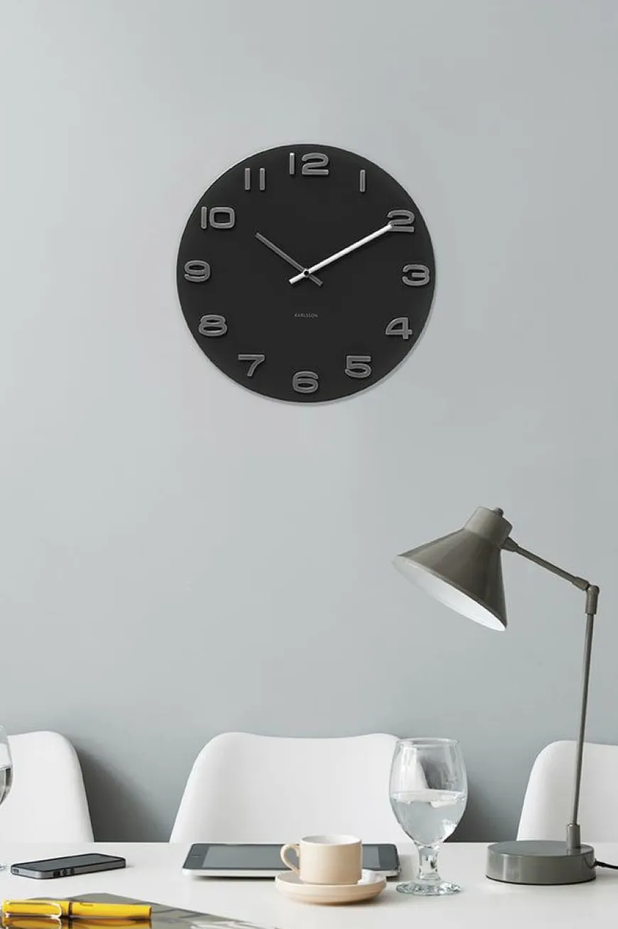 Karlsson Wandklok Vintage Round zwart Ø 35 cm