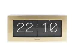 Karlsson Wand-/Tafelklok Boxed Flip XL goud