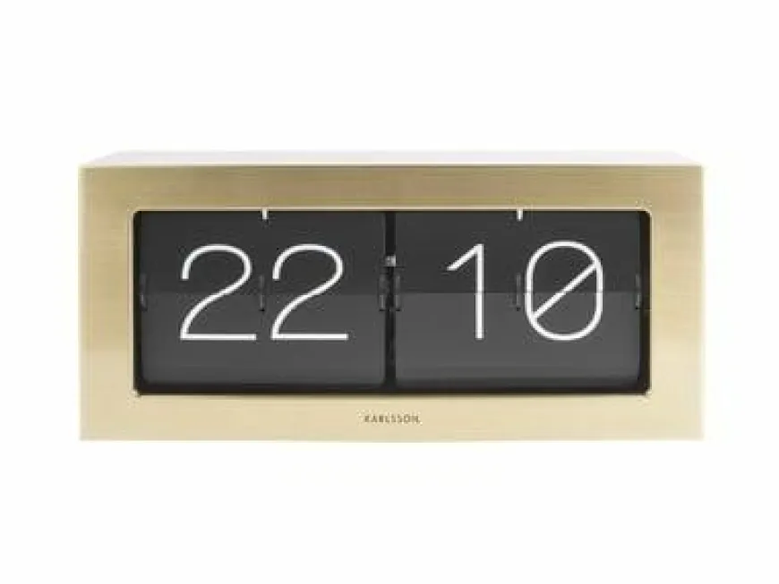 Karlsson Wand-/Tafelklok Boxed Flip XL goud