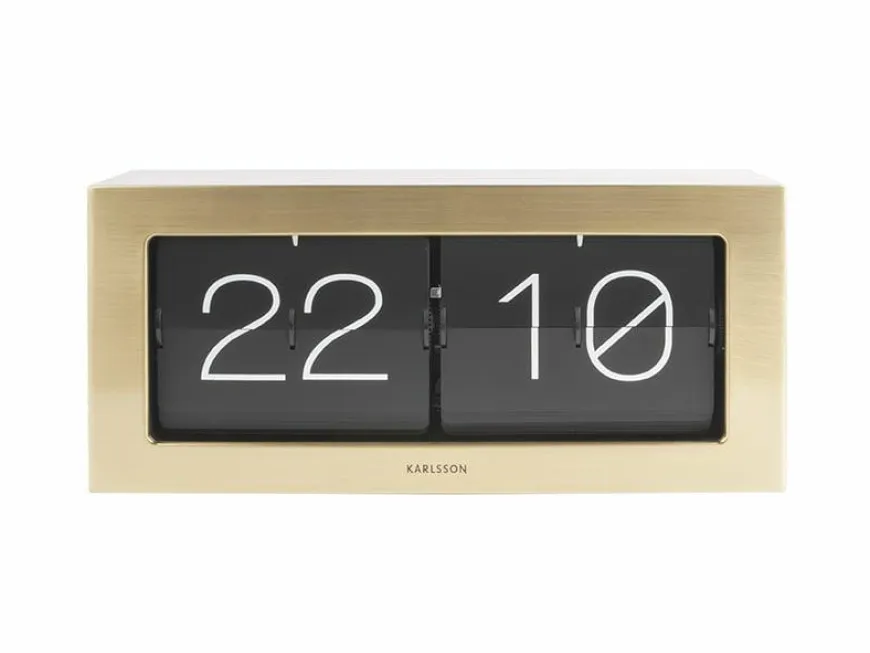 Karlsson Wand-/Tafelklok Boxed Flip XL goud