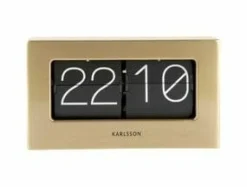 Karlsson Wand-/Tafelklok Boxed Flip goud