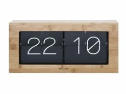 Karlsson Wand-/Tafelklok Boxed Flip XL Bamboo