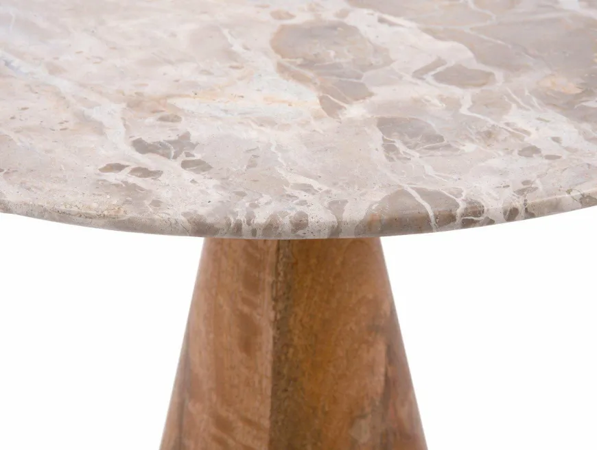 Leitmotiv Bijzettafel Force Marmer met mango Ø 40 cm
