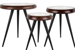 Leitmotiv Bijzettafel set van 3 Tripod met metalen poten