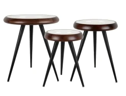Leitmotiv Bijzettafel set van 3 Tripod met metalen poten