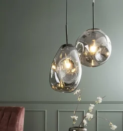 Leitmotiv Hanglamp Blown Glass Medium rookglas