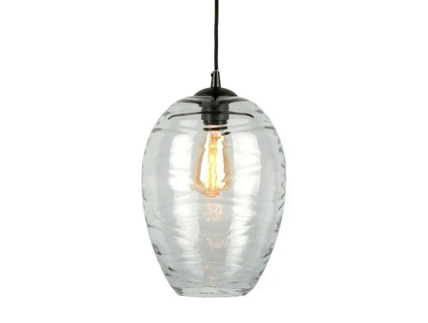 Leitmotiv Hanglamp Glamour Cone glas smoke