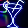 Leitmotiv Neon licht Cocktail met blauw rietje