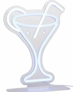 Leitmotiv Neon licht Cocktail met blauw rietje