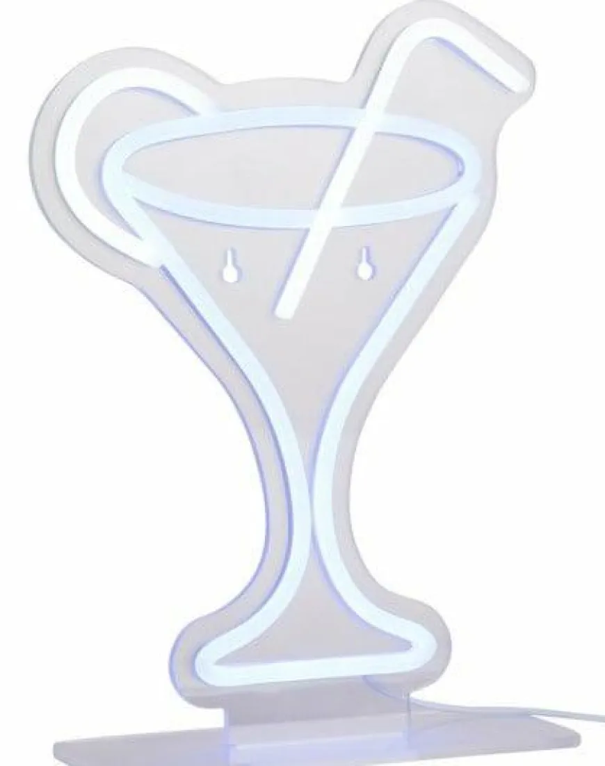 Leitmotiv Neon licht Cocktail met blauw rietje