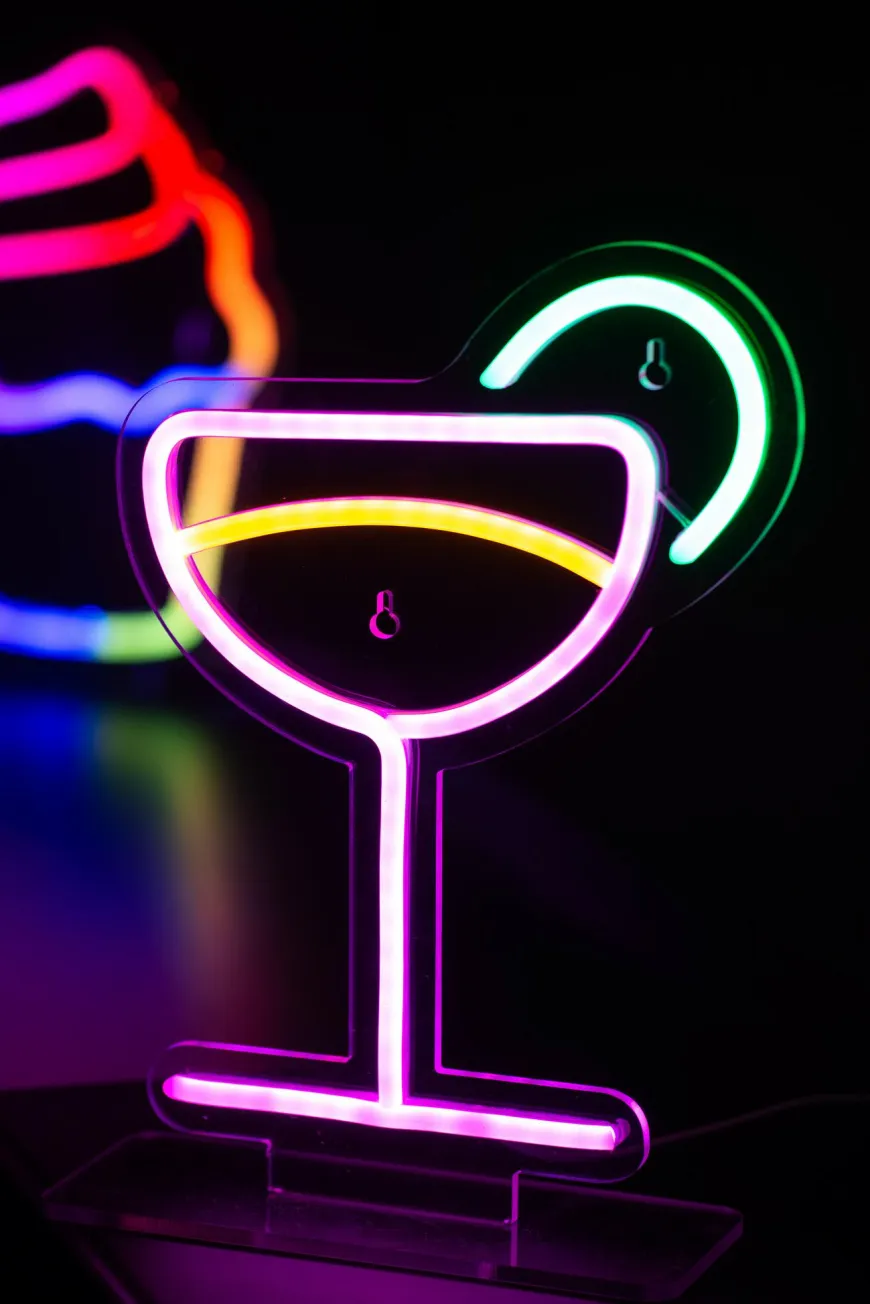 Leitmotiv Neon licht Cocktail multi colour