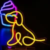 Leitmotiv Neon licht Zittende hond geel