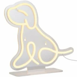 Leitmotiv Neon licht Zittende hond geel