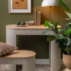 Leitmotiv Sidetable Estriado zacht warm grijs
