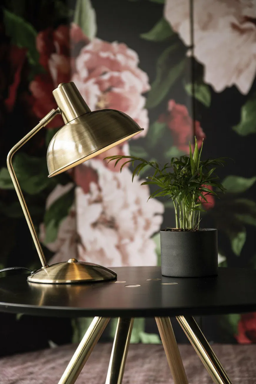 Leitmotiv Tafellamp Hood geborsteld goud