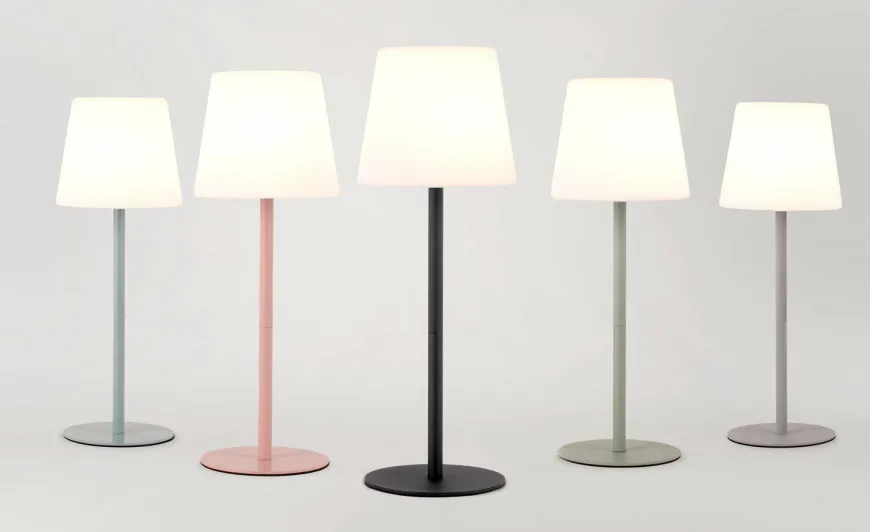 Leitmotiv Tafellamp voor binnen en buiten lichtblauw