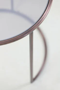 Light en Living Bijzettafel set van 2 DUARTE glas bruin+antiek koper