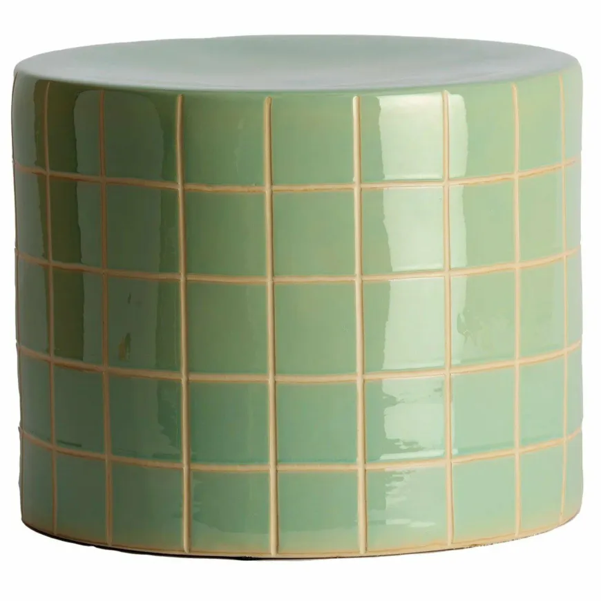 Light en Living Bijzettafel Ø42x34 cm MAUCHO keramiek licht groen+crème