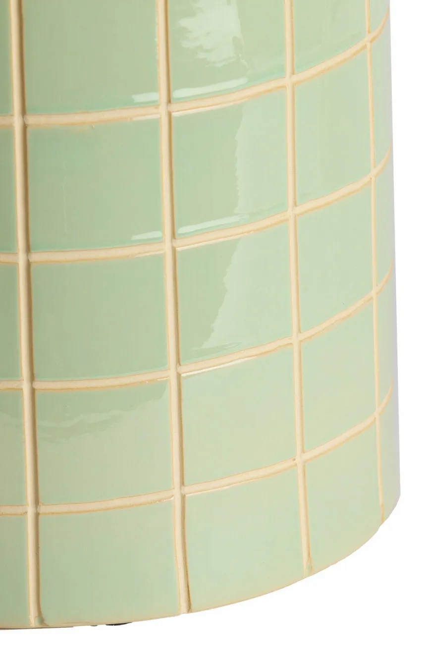 Light en Living Bijzettafel Ø42x34 cm MAUCHO keramiek licht groen+crème