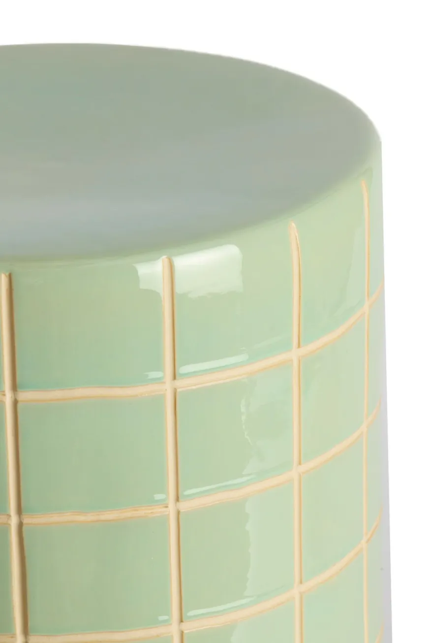 Light en Living Bijzettafel Ø42x34 cm MAUCHO keramiek licht groen+crème