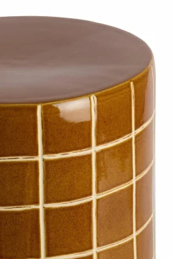Light en Living Bijzettafel Ø33x44 cm MAUCHO keramiek cognac+crème