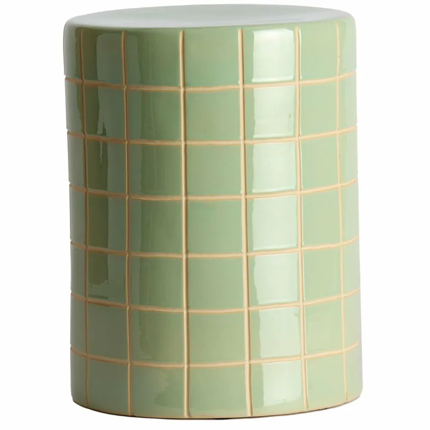 Light en Living Bijzettafel Ø33x44 cm MAUCHO keramiek licht groen+crème