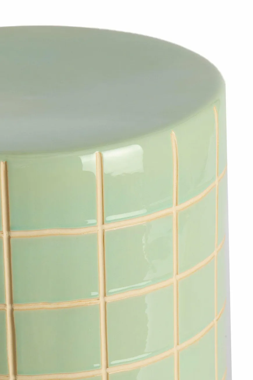 Light en Living Bijzettafel Ø33x44 cm MAUCHO keramiek licht groen+crème