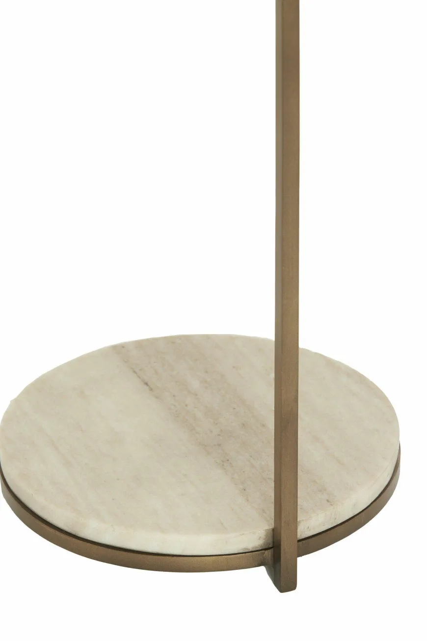 Light en Living Bijzettafel Ø26x76 cm LEDA marmer zand-grijs+d bruin-brons