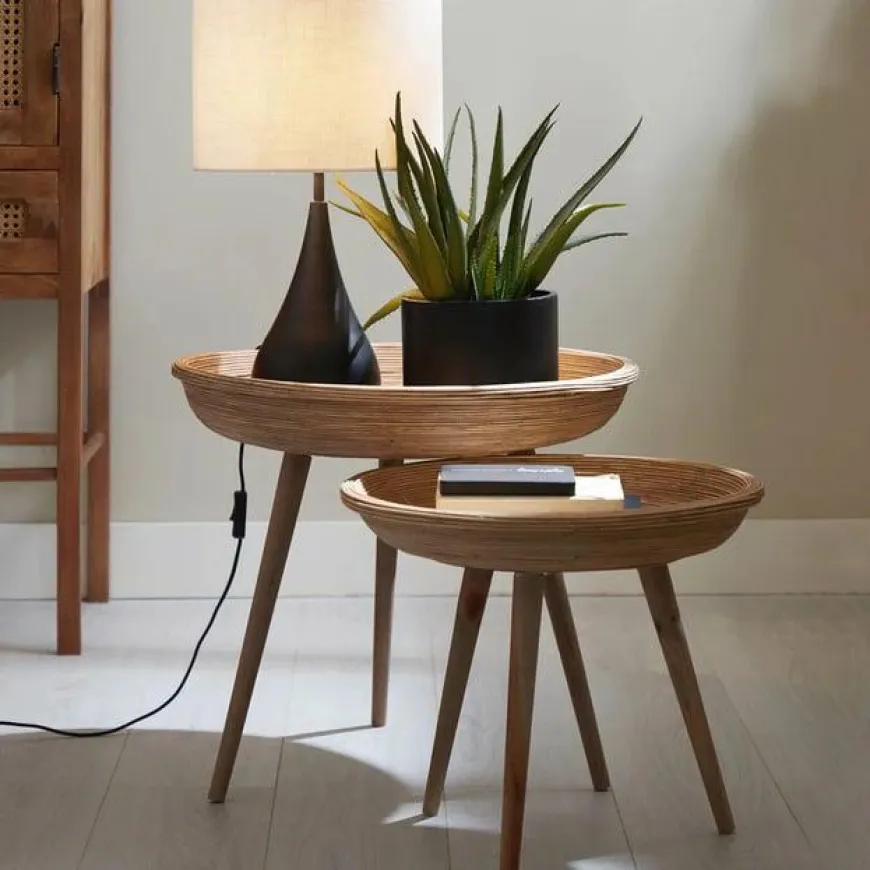 Light en Living Bijzettafel Set van 2 COLON naturel