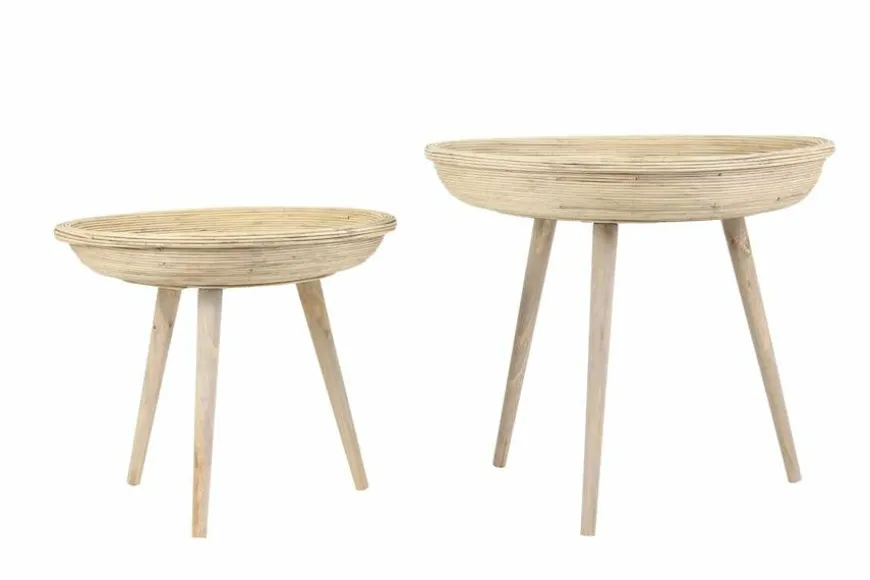 Light en Living Bijzettafel Set van 2 COLON naturel