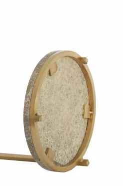 Light en Living Bijzettafel Ø26x76 cm LEDA travertin bruin+brons