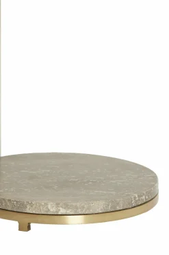 Light en Living Bijzettafel Ø26x76 cm LEDA travertin bruin+brons