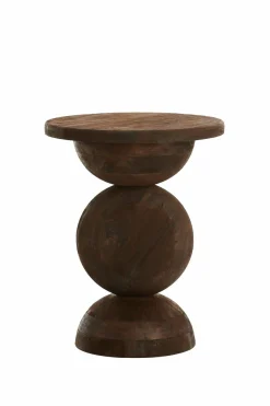 Light en Living Bijzettafel Ø40x50 cm MIRTO hout mat donker bruin