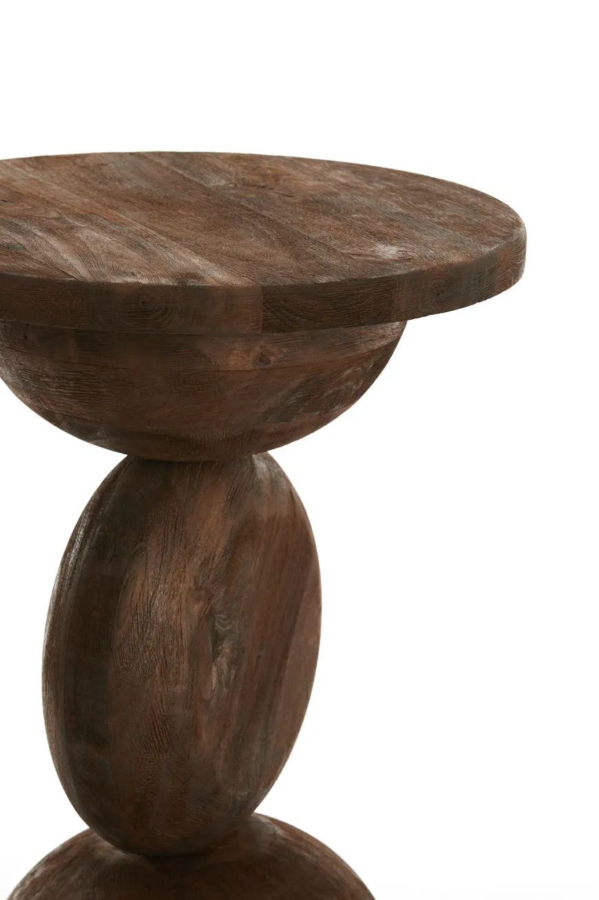 Light en Living Bijzettafel Ø40x50 cm MIRTO hout mat donker bruin