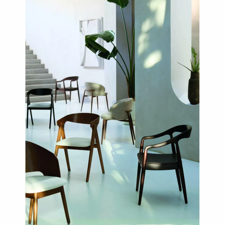 Light en Living Eetkamerstoel 57x56x74 cm ALUKO crème+bruin