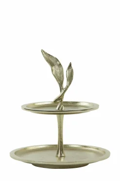Light en Living Etagere 2 laags FOGLIA goud - 2 laags