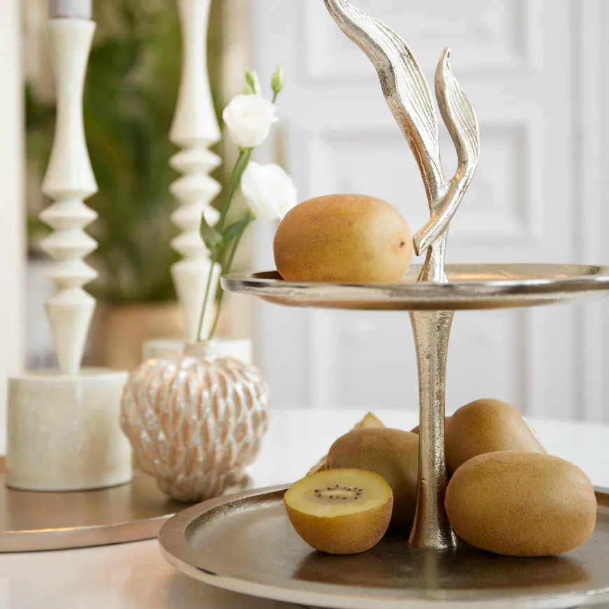 Light en Living Etagere 2 laags FOGLIA goud - 2 laags