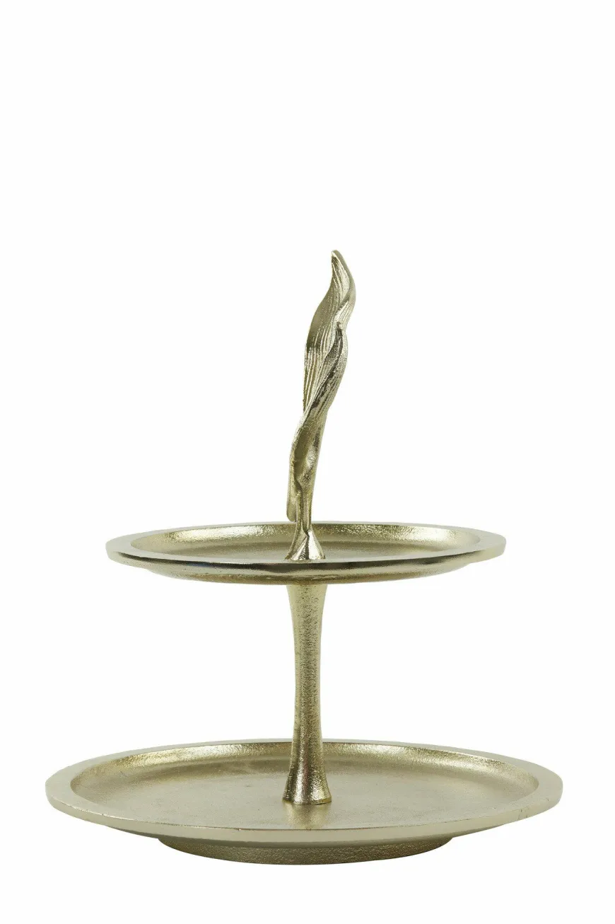 Light en Living Etagere 2 laags FOGLIA goud - 2 laags