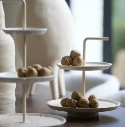Light en Living Etagere 2 laags Caglio travertine sand+creme