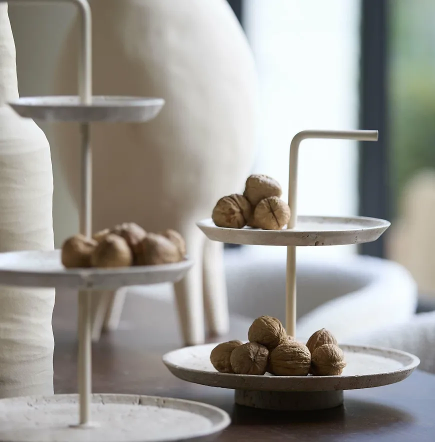 Light en Living Etagere 2 laags Caglio travertine sand+creme