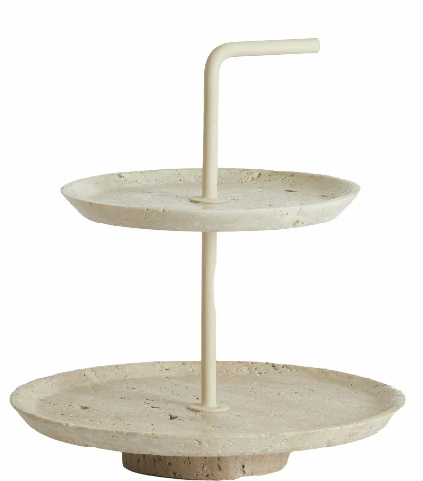 Light en Living Etagere 2 laags Caglio travertine sand+creme