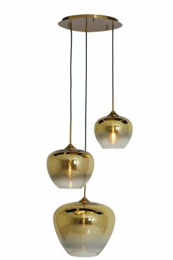 Light en Living Hanglamp 3L Ø40x160 cm MAYSON glas goud-helder+goud