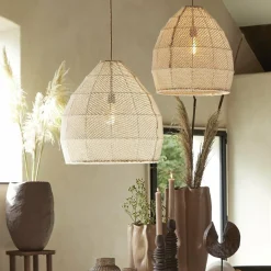 Light en Living Hanglamp Ø50x50 cm MAKASSAR zijde crème