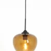 Light en Living Hanglamp MAYSON zwart+glas bruin - Diverse maten